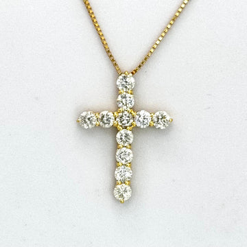 18KYG Cross Diamond11=1.00cts Pendant w/Cert